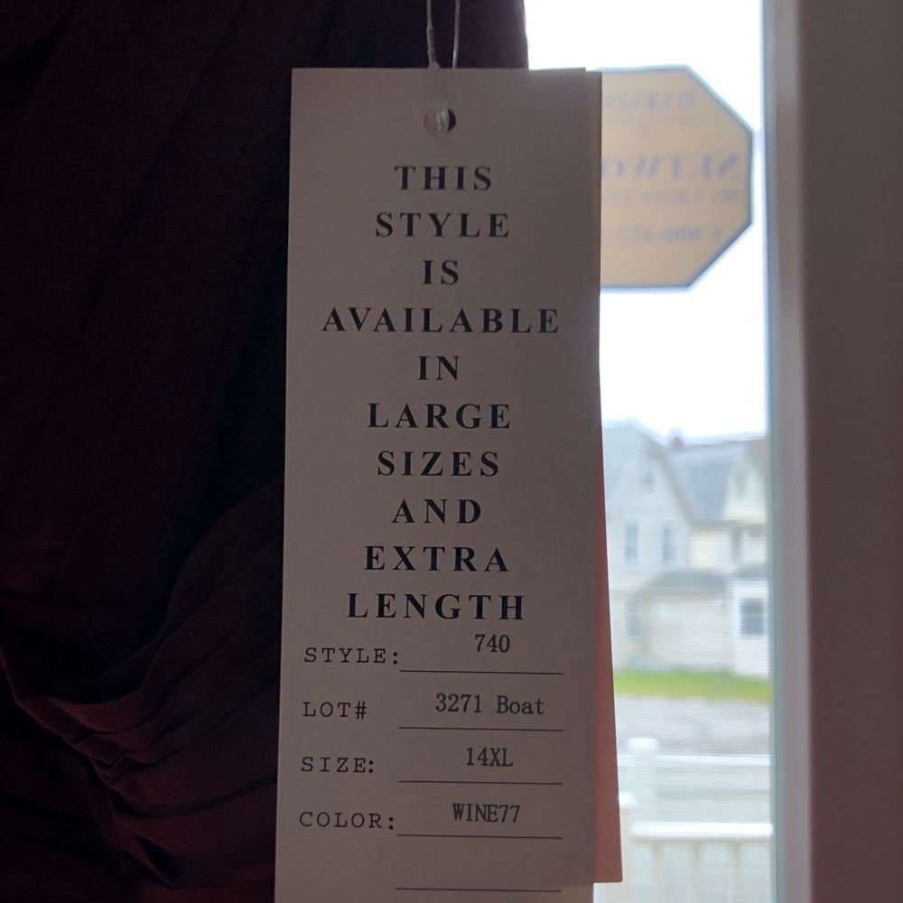 Bill Levkoff WINE size 14 extra length
